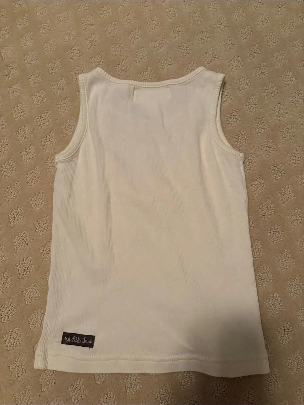 Matilda Jane White Tank with Lavender Polka-Dot Bib and Pink Trim